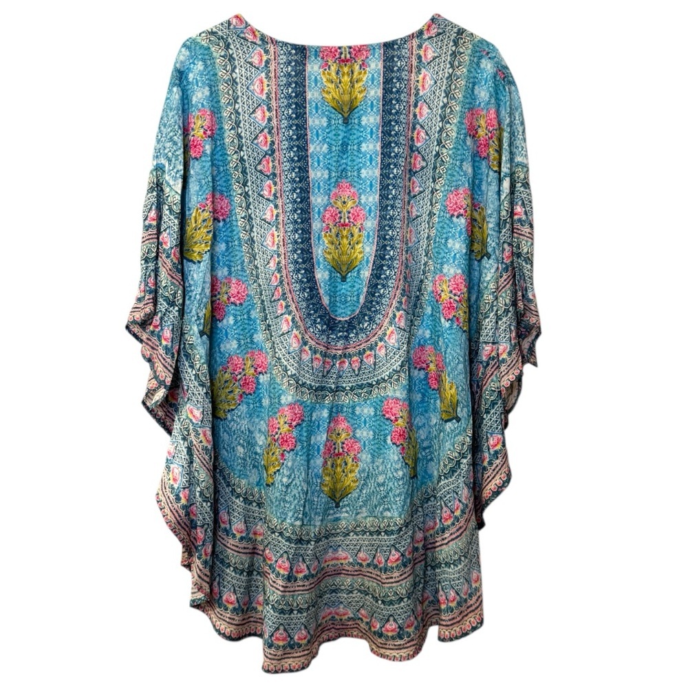 Tolani Collection | Boho Floral Print Modal Caftan Tunic drapey top womens XL - Picture 7 of 11